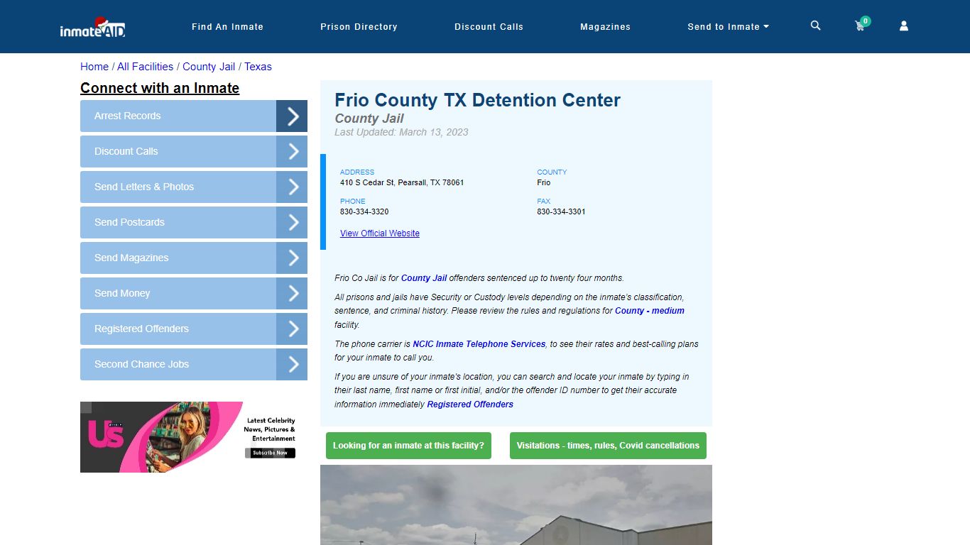 Frio County TX Detention Center - Inmate Locator - Pearsall, TX